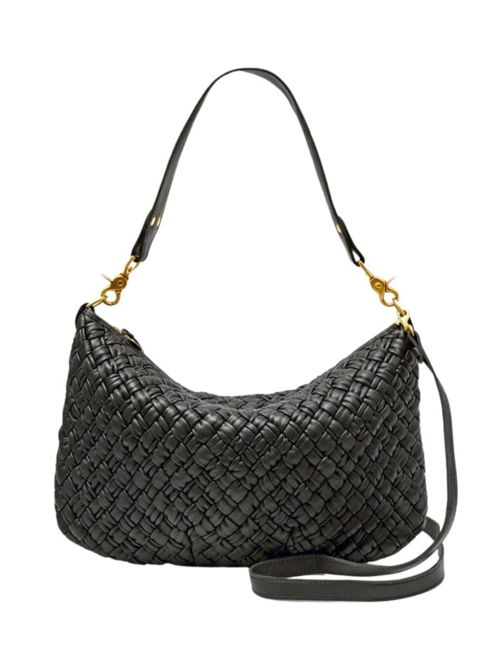 Clare V. Moyen Black Leather Messenger Bag